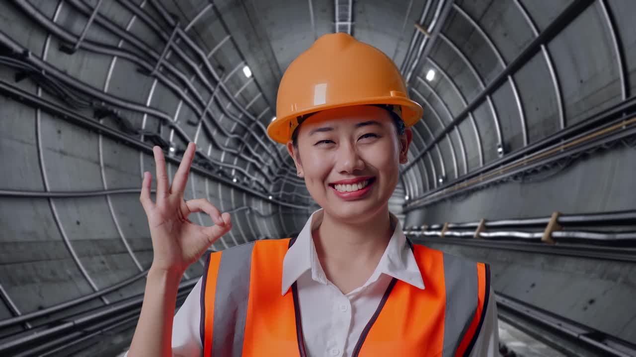 Happy Engineer in a Tunnel