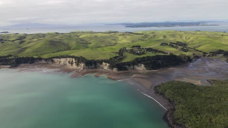 aerial view of motutapu island, new zealand