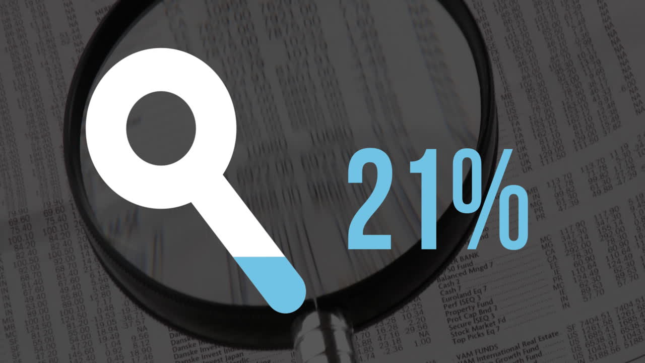 forma de lupa y aumento del porcentaje de llenado con azul