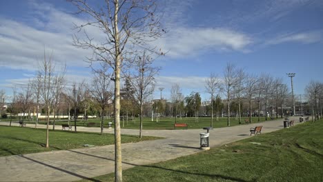 Seaside-park-full-of-trees-in-Maltepe,-Istanbul