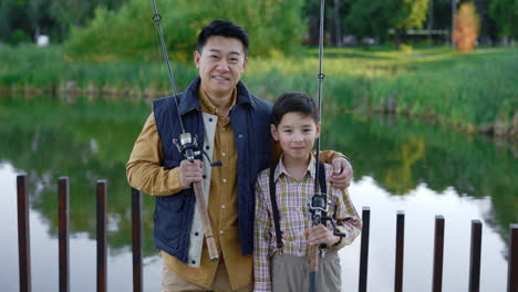 father and son fishing