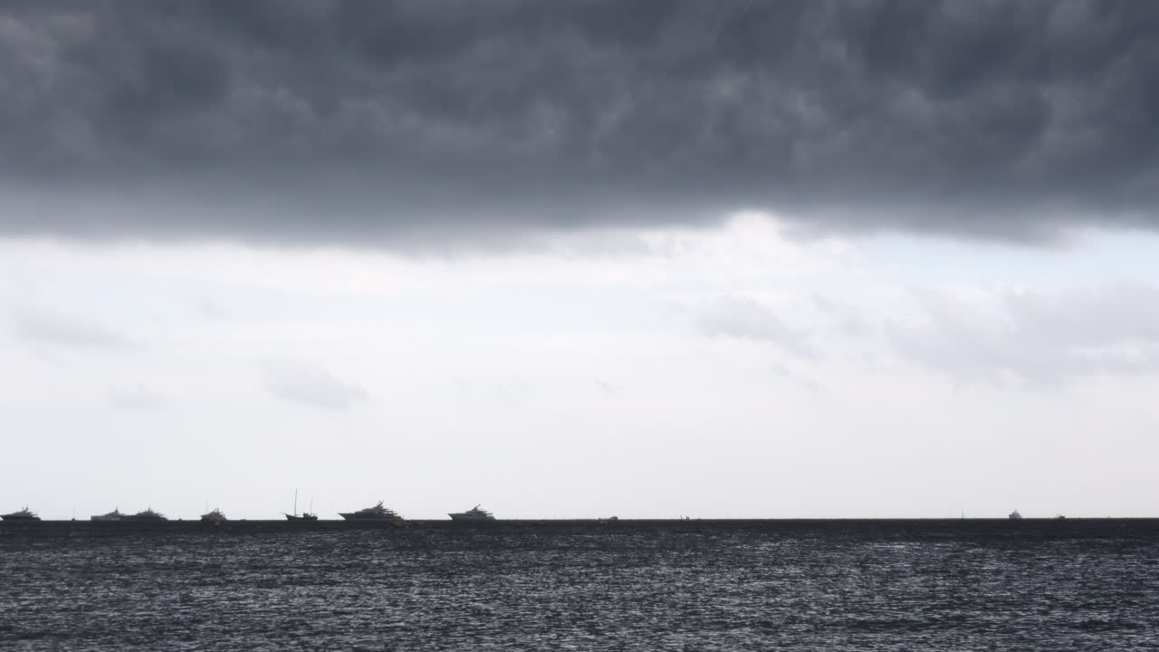 Boats on the sea on a cloudy day