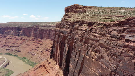 aerial view near the red sandstone cliffs in the san rafael reef