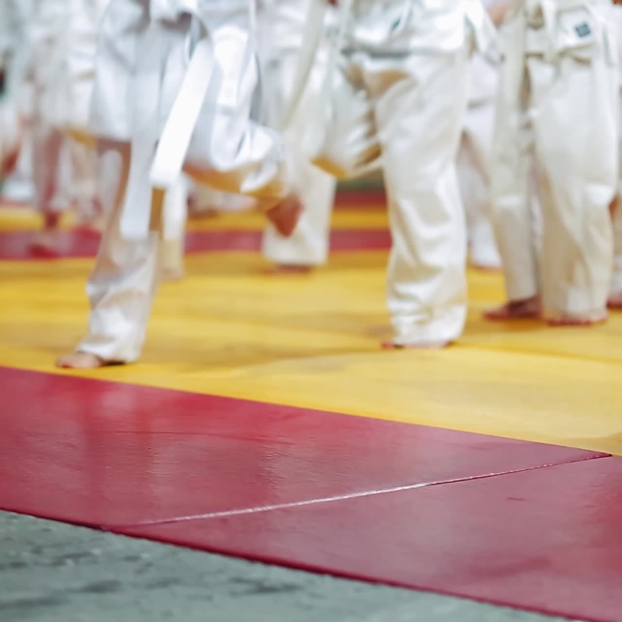 Kids at martial arts training