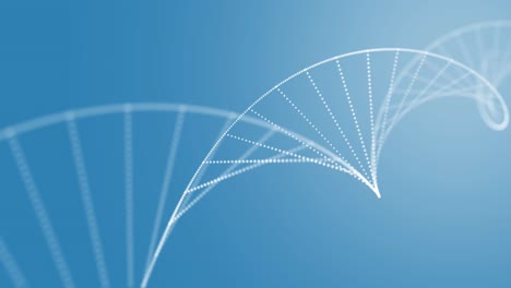 estructura de adn 3d que se forma contra un fondo azul