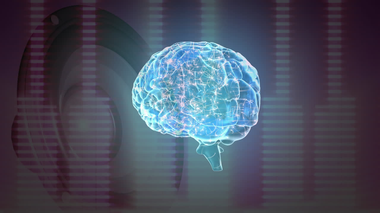 compuesto digital de un cerebro y barras digitales