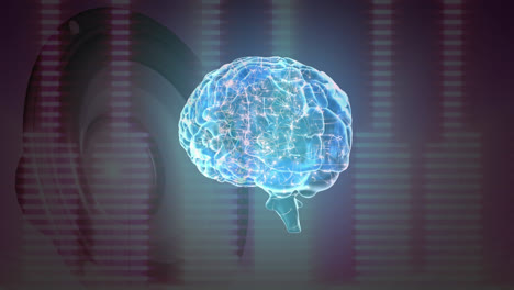 compuesto digital de un cerebro y barras digitales