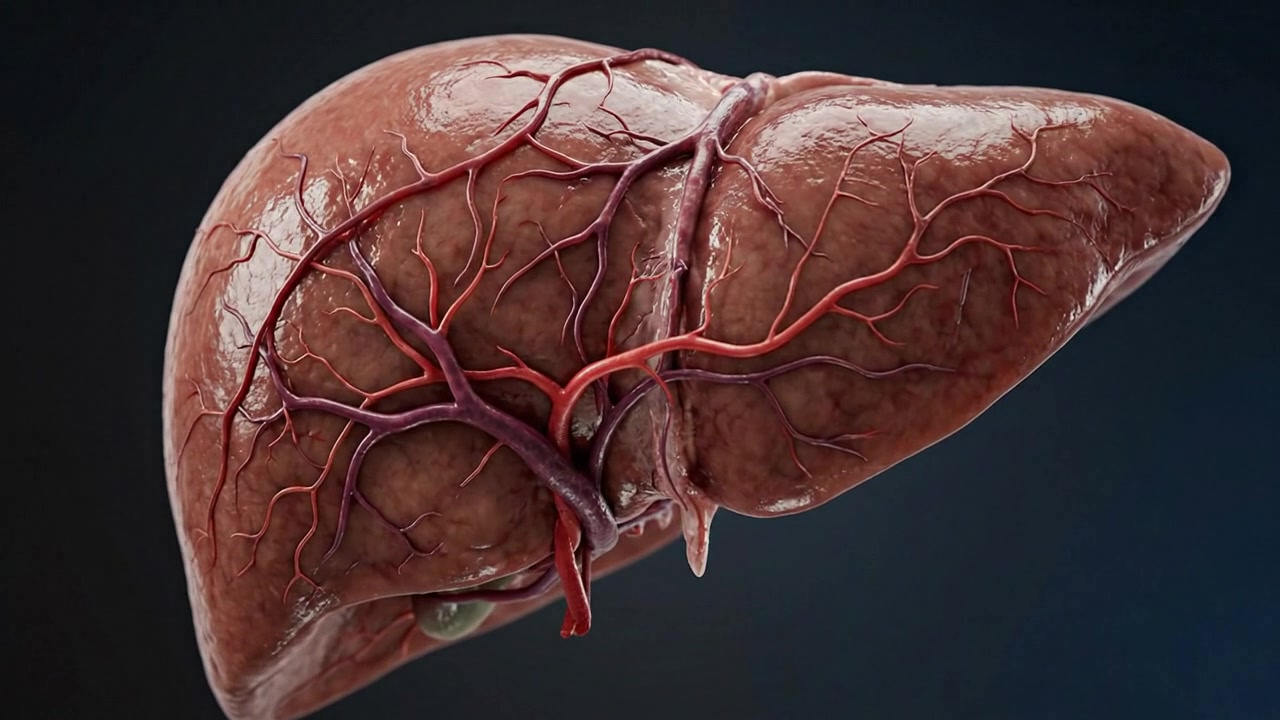 Anatomical Render of Human Liver Organ Structure