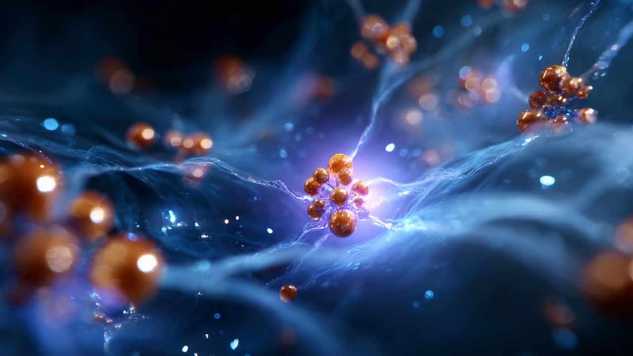 Stunning Visualization of Molecular Structures in Deep Space: Exploring Quantum Particles and Their Interactions Within a Cosmic Network of Energy and Matter