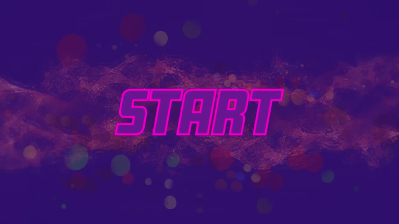 animación de inicio sobre nubes rojas en movimiento sobre fondo azul