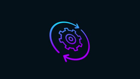 y actualizar la animación del icono del engranaje. color del gradiente