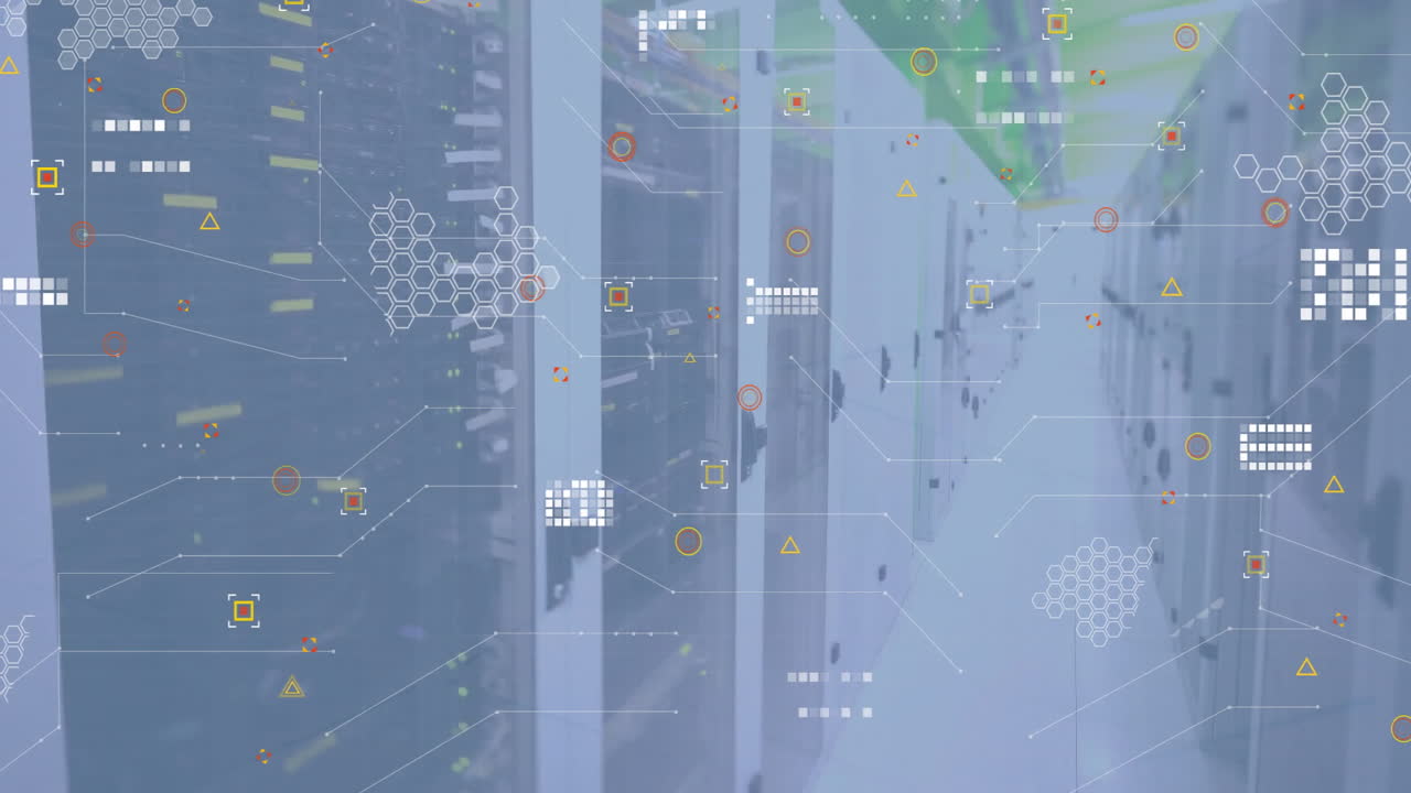 Animation of digital data processing over computer servers