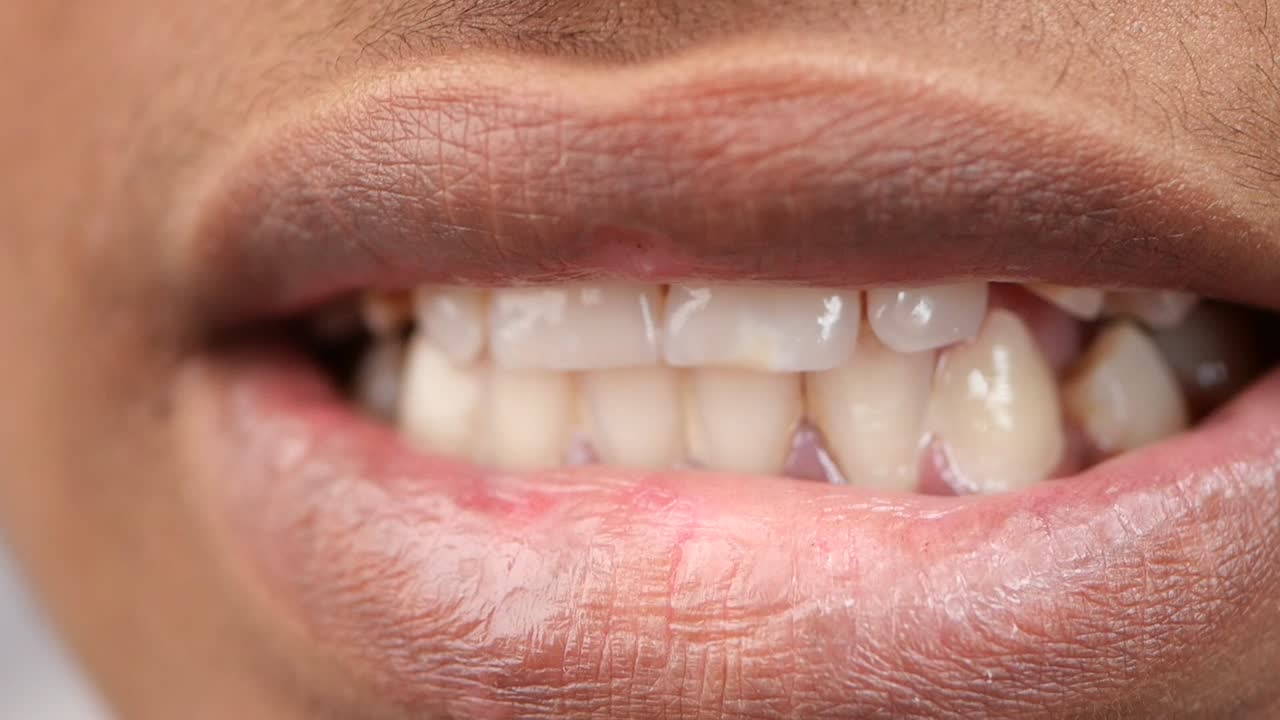 여성의 입과 이빨의 클로즈업