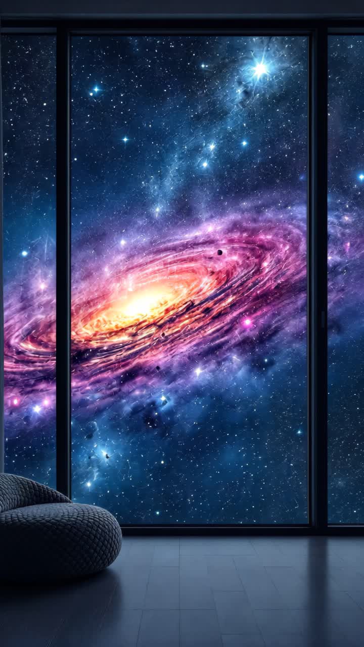 Cosmic View from Modern Interior