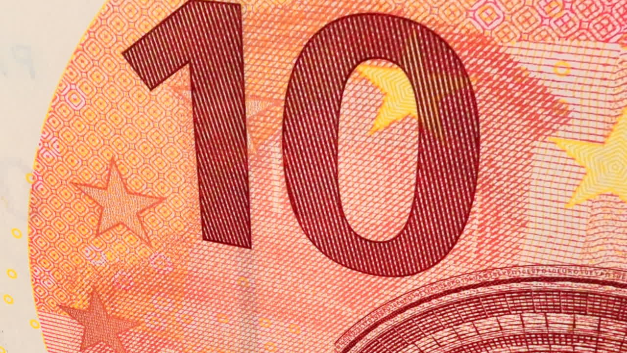 Valuta euro. Makrofotografering. Fotografering av penger