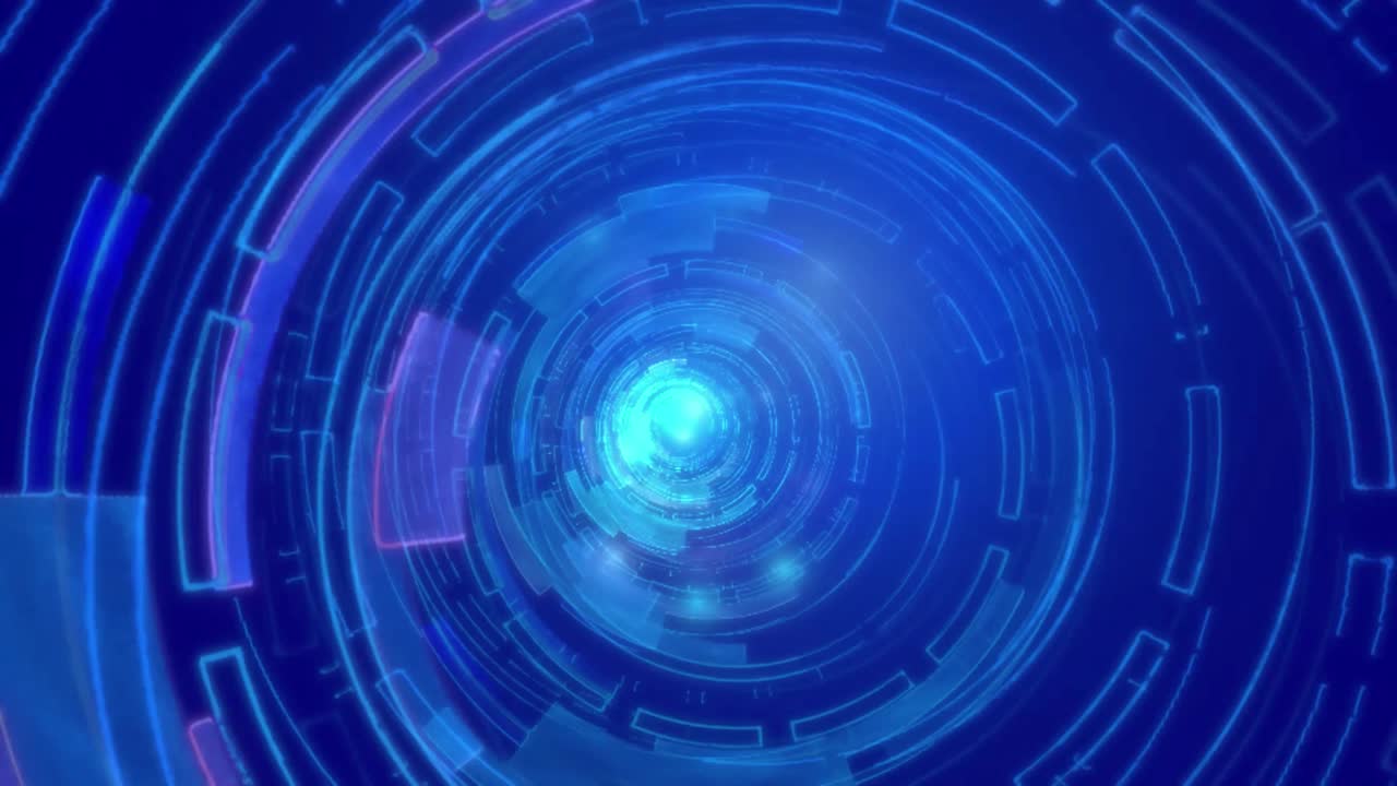 푸른 미래의 회전하는 원형 터널