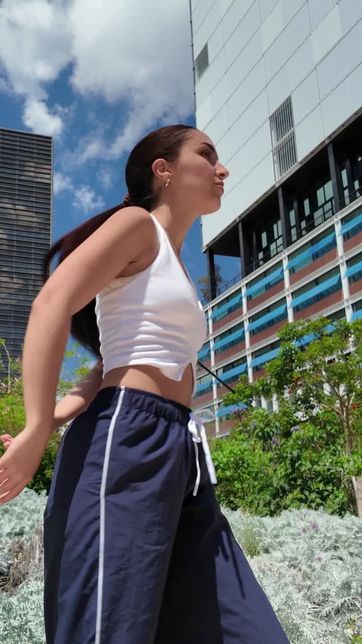 Woman in activewear outdoors
