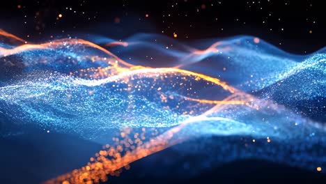 a blue and orange sky with a lot of stars. the sky is very bright and the stars are very small