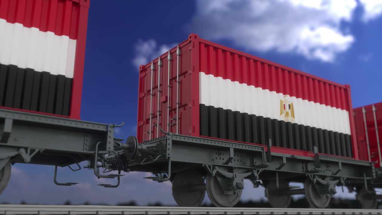 이집트의 발을 가진 컨테이너, 철도 운송, 무결 루프 4k
