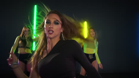energetic neon dance performance