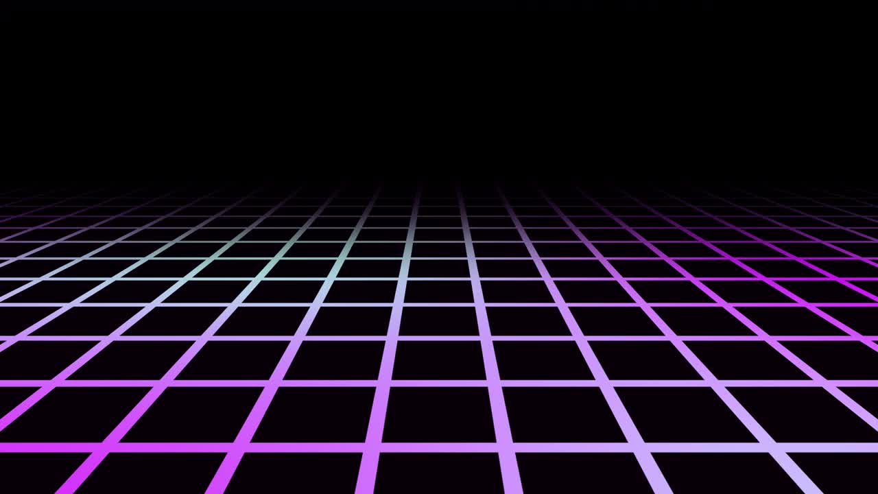Retro 80s Synthwave Grid neon horizon futuristic animation
