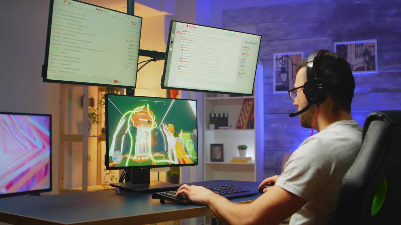 챔피언십 기간 동안 흥분 된 프로 게이머