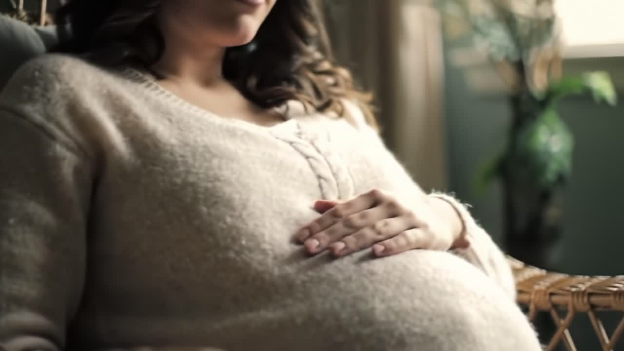 Pregnant Woman Relaxing at Home