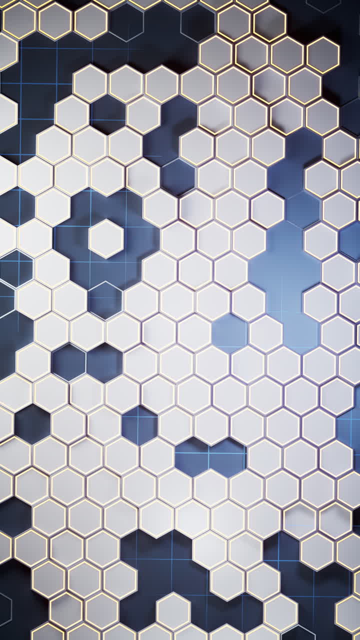 fondo de material hexagonal metálico, renderización en 3d.