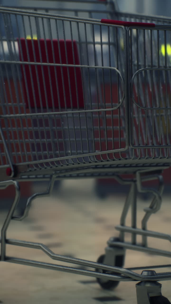 Empty Shopping Cart in a Supermarket