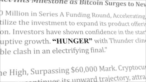 hunger news headline in different articles