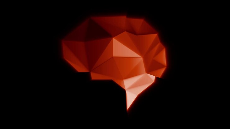 Cervello poligonale rosso