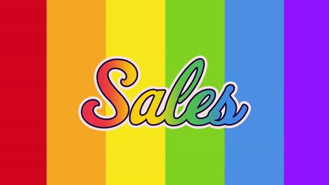 animación de las ventas sobre la bandera del arco iris