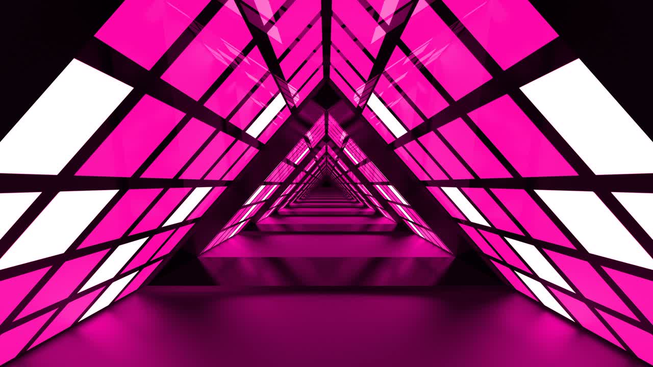 corredor de bucle abstracto digital de triángulo rosado