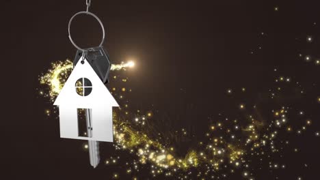 animation of key over light spots on black background