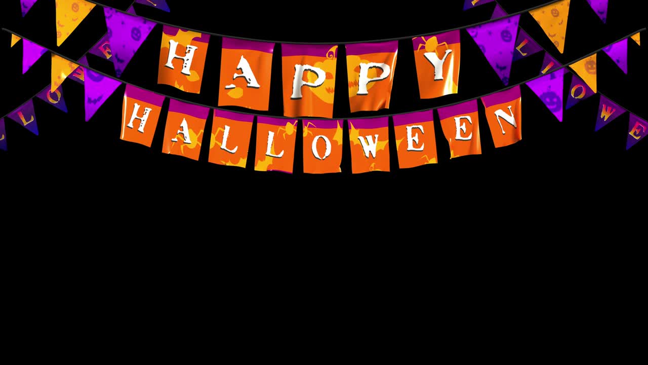 알파 채널과 함께 4k에서 할로윈 장식을 걸어