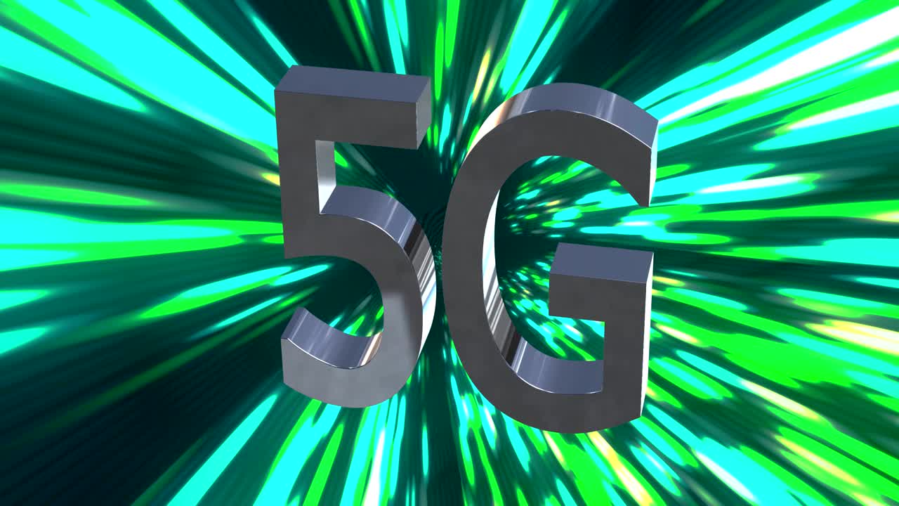 5g lte 연결 데이터 센터, 서버, 인터넷, 속도, 디지털 기술, 원활한 루프, 벌레 구 배경, 3d 애니메이션, 4k