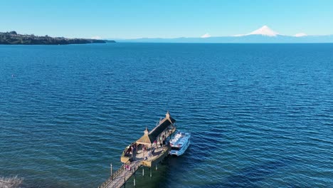 famous pier at frutillar in los lagos chile