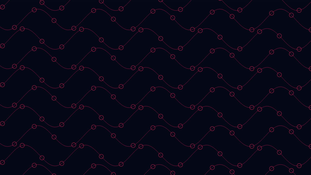 Waves pattern with neon dots and lines