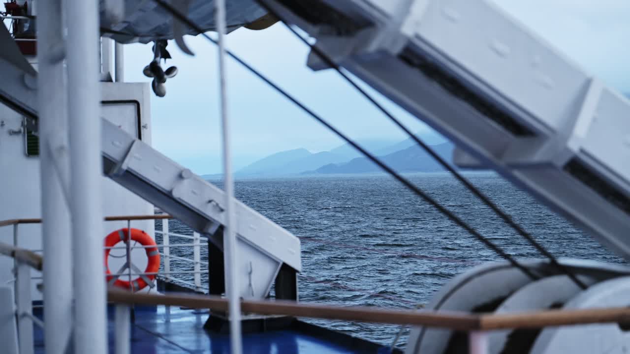 Antarctica Cruise Ship Leaving Port for Antarctic Holiday Vacation, Setting Sail from Ushuaia Harbour, the Harbor and Port in Argentina in the Beagle Channel