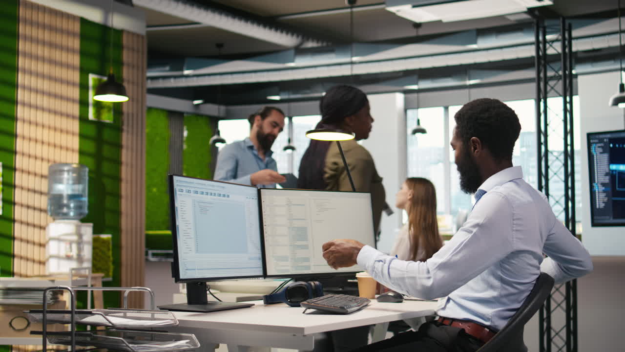Technician Using Pc To Code, Testing Applications To Minimize Bugs