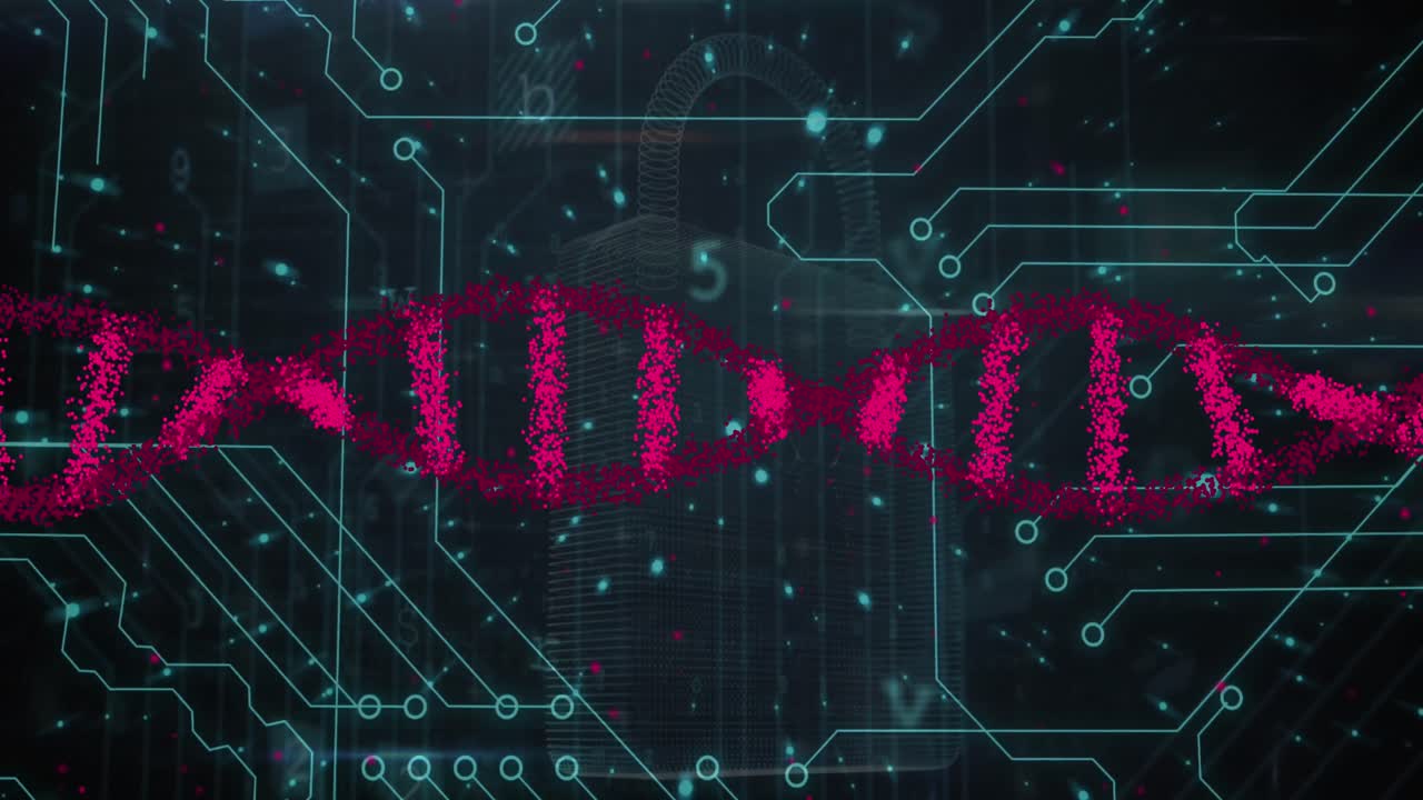 animación del procesamiento de datos médicos sobre un fondo oscuro