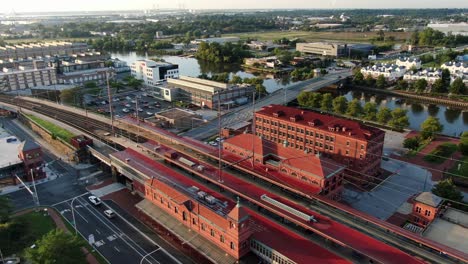 wilmington delaware usa establishing shot, descending aerial