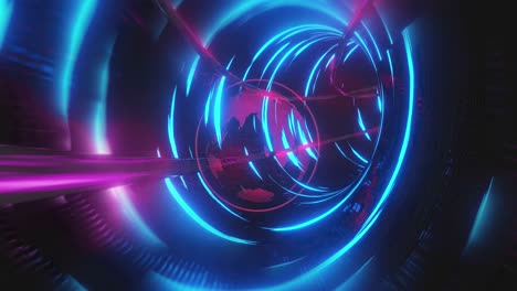 un globo giratorio contra un túnel brillante