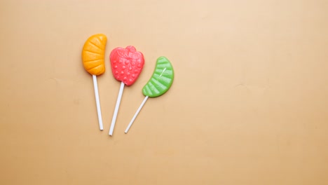 colorful fruit lollipops