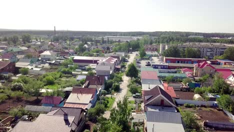 aerial view of a small town