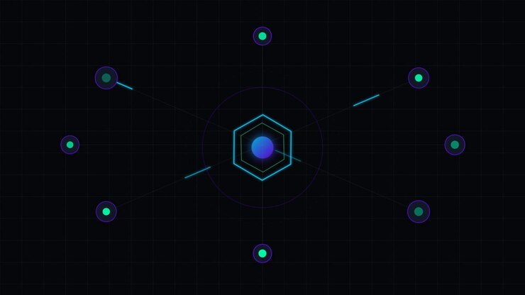 Abstract Digital Network Connection Animation with Glowing Nodes
