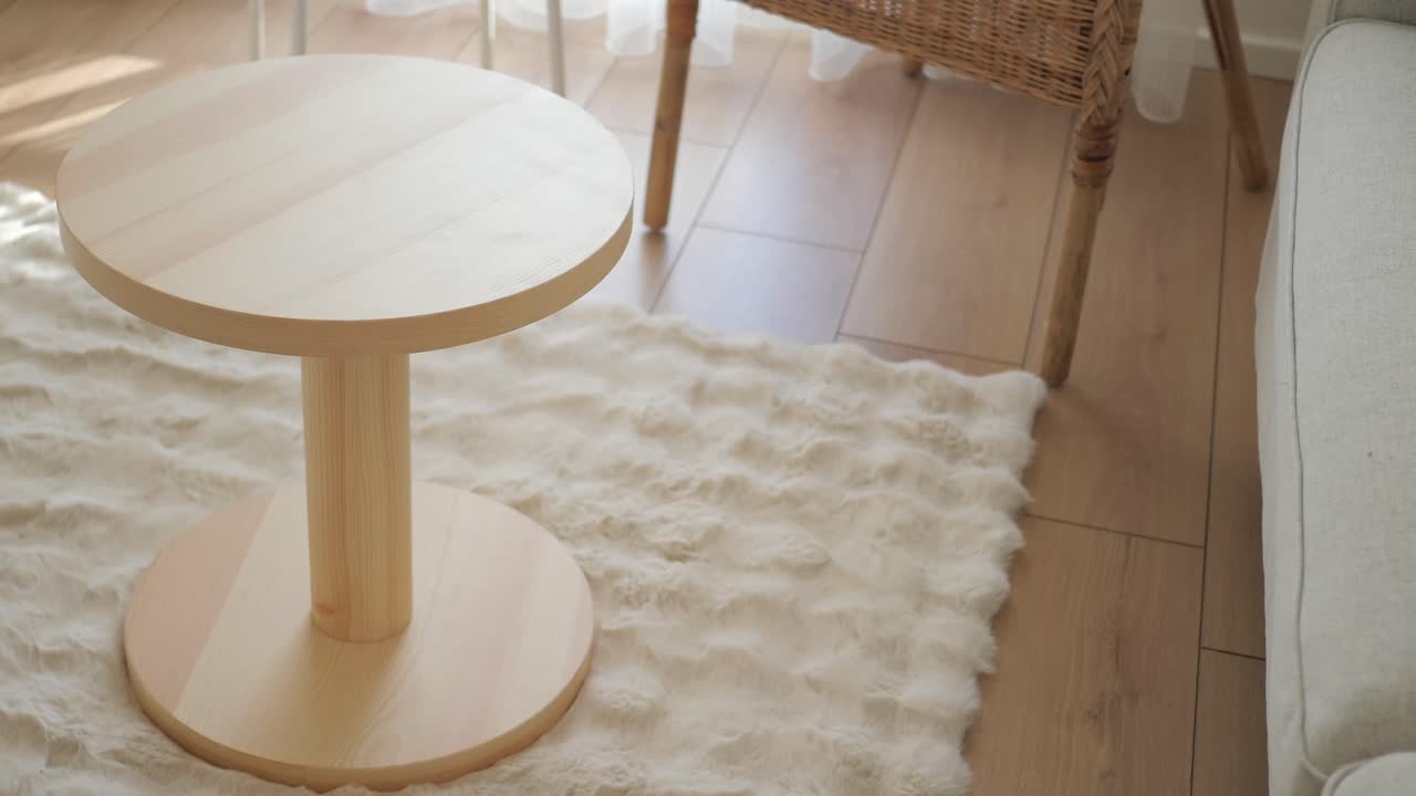 Simple Wooden Round Side Table