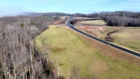 highway 421 in the distance in wilkes county nc, north carolina