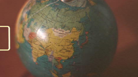 rotating globe displaying all continents in detail