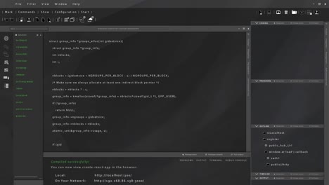 3d rendering of coding software ui used by engineers doing debugging